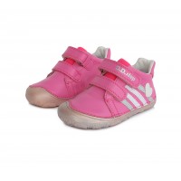 D.D.step barefoot celokožené boty Dark Pink růžová S073-790A